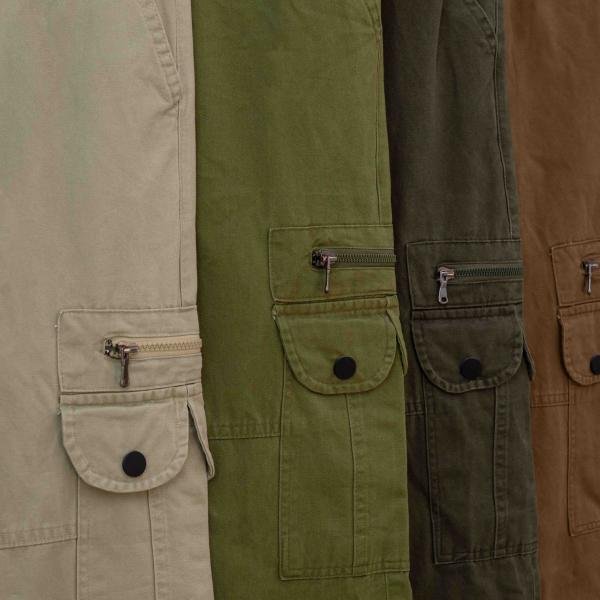 بنطلون كارجو رجالي بجيوب جانبية وخامة ناعمة مطاطة من DH Wear