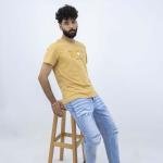 تشيرت رجالي بينيه بأكمام قصيرة وقبة دائرية