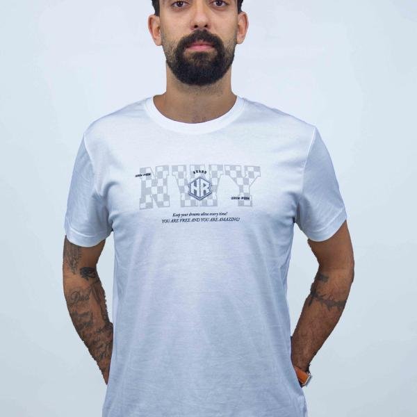 تشيرت رجالي بينيه بأكمام قصيرة وقبة دائرية