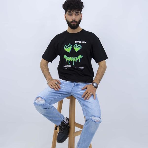 تشيرت رجالي بينيه بأكمام قصيرة وقبة دائرية