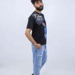 تشيرت رجالي بينيه بأكمام قصيرة وقبة دائرية