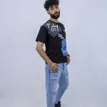 تشيرت رجالي بينيه بأكمام قصيرة وقبة دائرية