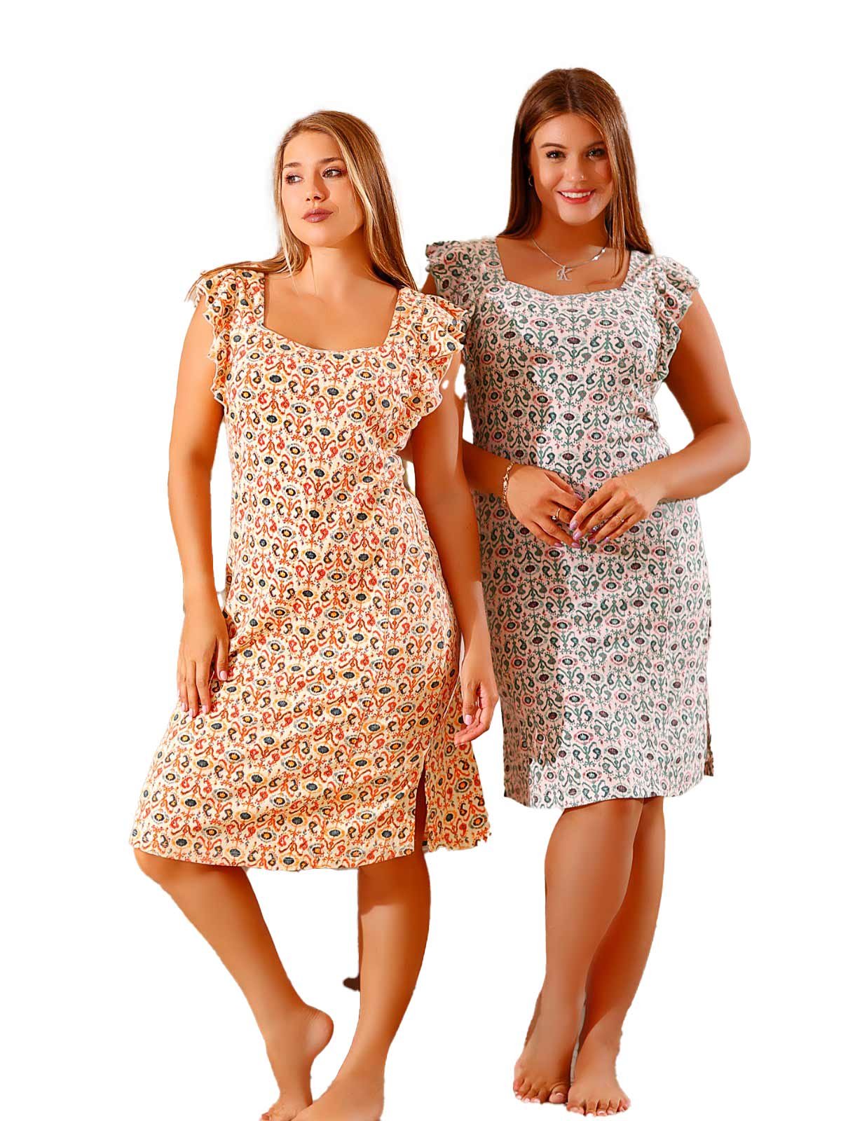 بيجامة صيفية للنساء والبنات نص كم كود K1475