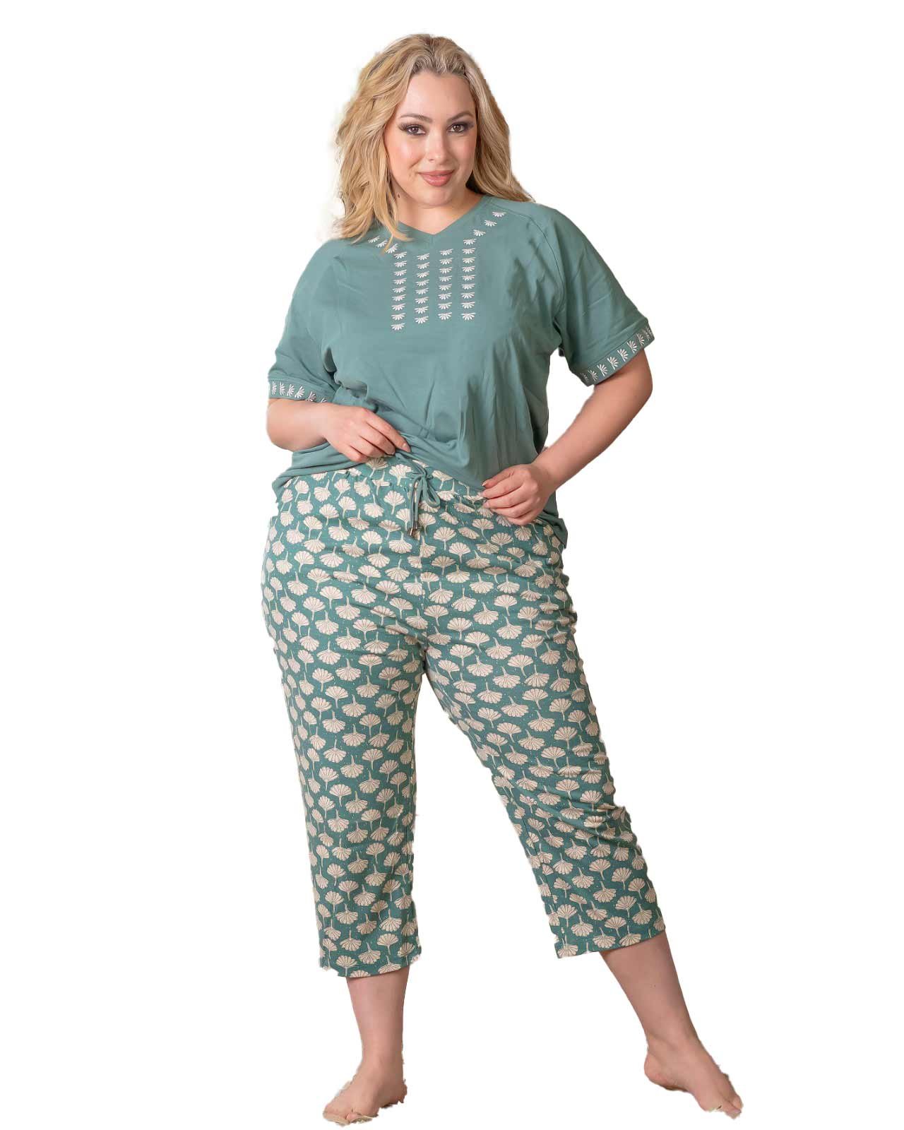 بيجامة صيفية للنساء والبنات نص كم كود K1412