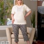 بيجامة صيفية للنساء والبنات نص كم كود K1412