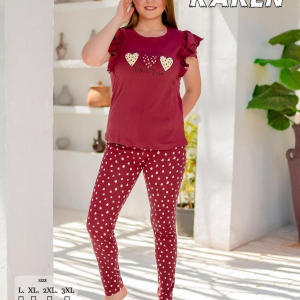 طقم بيجامة صيفي حريمي – قطن ناعمة بتصميم عصري، مريح للبيت من New Karen