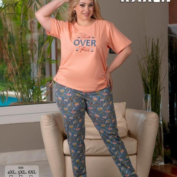 طقم بيجامة صيفي حريمي – قطن ناعمة بتصميم عصري، مريح للبيت من New Karen