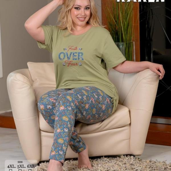 طقم بيجامة صيفي حريمي – قطن ناعمة بتصميم عصري، مريح للبيت من New Karen