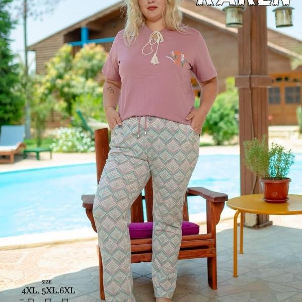 طقم بيجامة صيفي حريمي – قطن ناعمة بتصميم عصري، مريح للبيت من New Karen