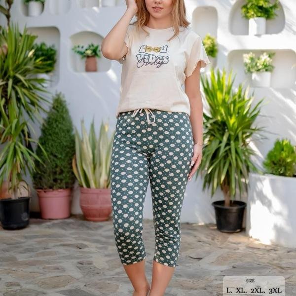 طقم بيجامة صيفي حريمي – قطن ناعمة بتصميم عصري، مريح للبيت من New Karen