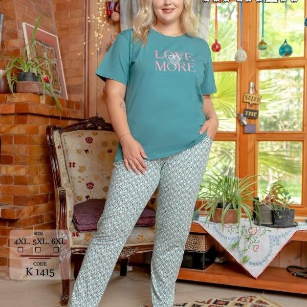 طقم بيجامة صيفي حريمي – قطن ناعمة بتصميم عصري، مريح للبيت من New Karen