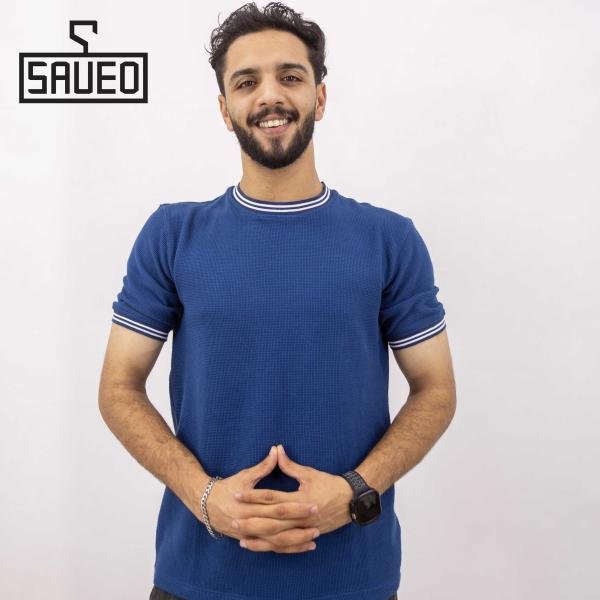 تيشرت رجالي سادة بنص كم قطن خامة ناعمة بمقاسات متعددة منSaveo