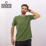 تيشرت رجالي سادة بنص كم قطن خامة ناعمة بمقاسات متعددة منSaveo